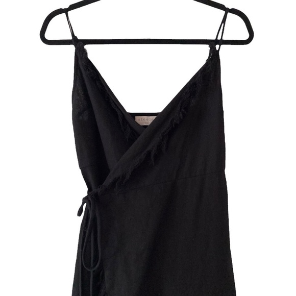 Steele. Linen Blend Fringe Detailed Wrap Dress - Picture 2 of 7